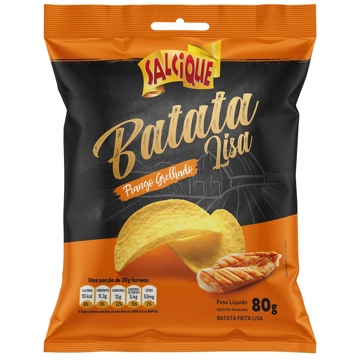 Batata Salcique Lisa Frango Grelhado 80g
