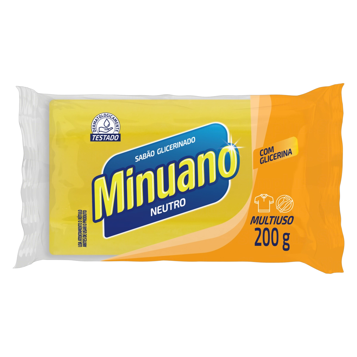 Sabão Barra Glicerinado Multiuso Neutro Minuano Flow Pack 200g