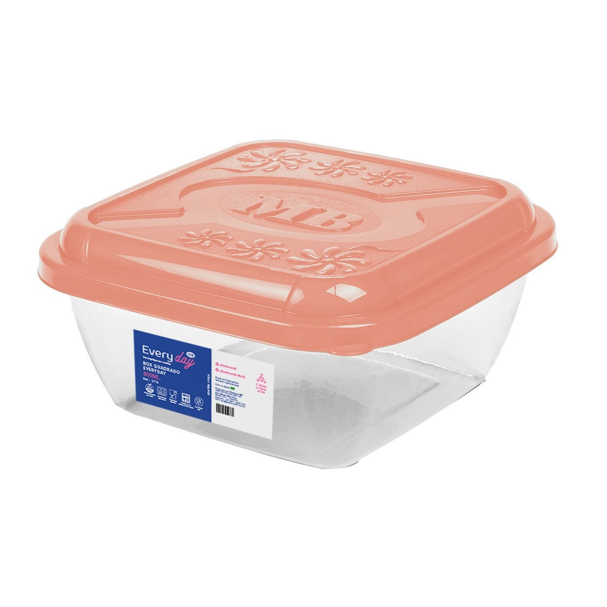 Caixa Organizadora Mb Plasticos Quad. Everyday 800ml