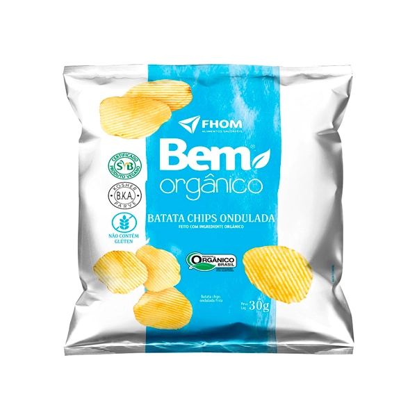 Chips De Batata Ondulada Bem Orgânico Pacote 30g