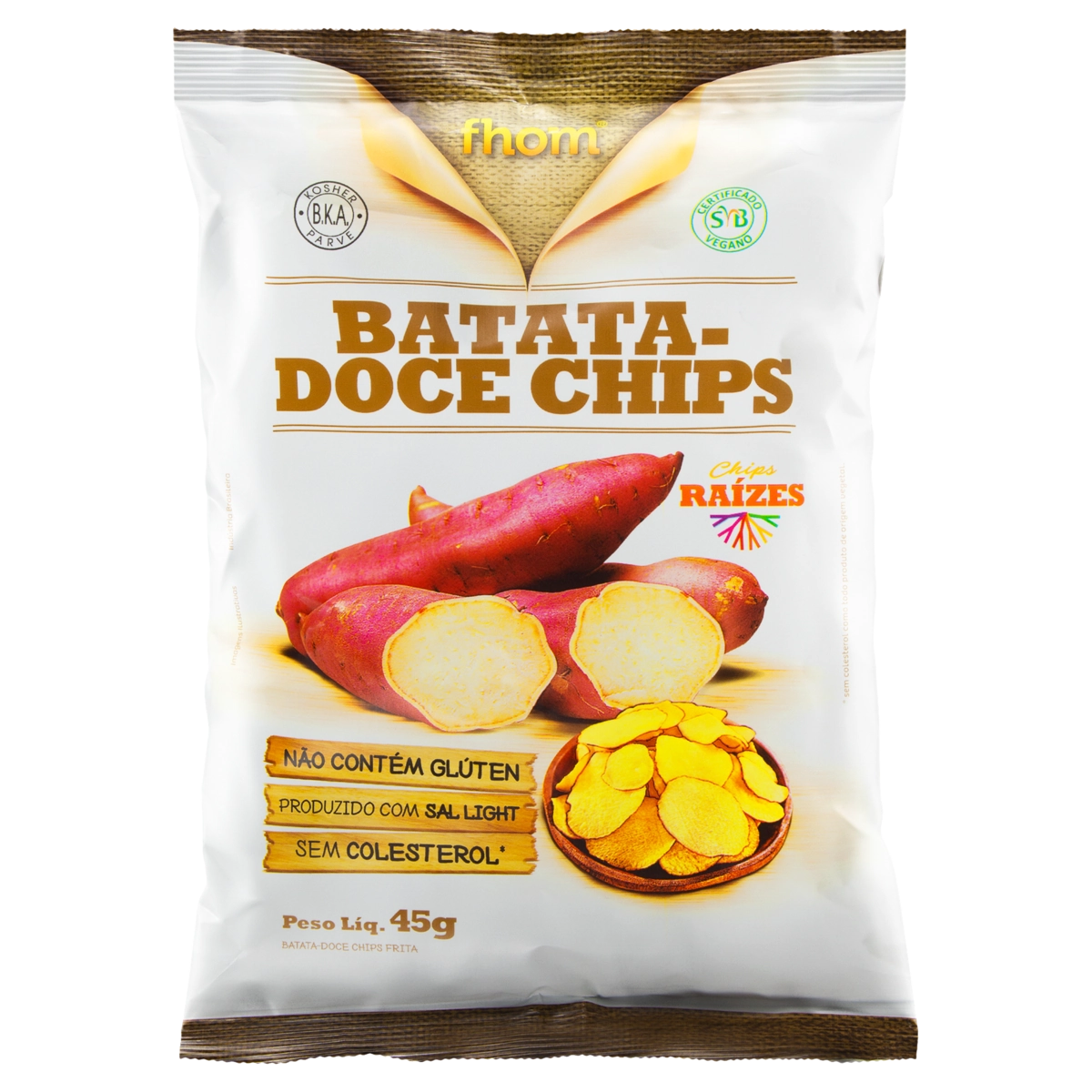 Chips De Batata Doce Fhom Raízes Pacote 45g