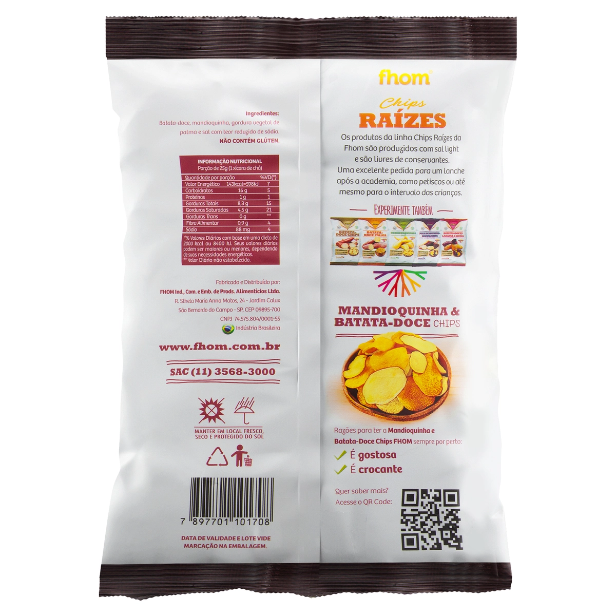 Chips De Mandioquinha E Batata Doce Fhom Pacote 45g