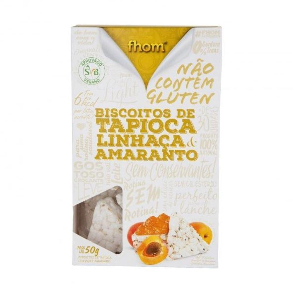 Biscoito De Tapioca, Linhaça E Amaranto Fhom Caixa 50g
