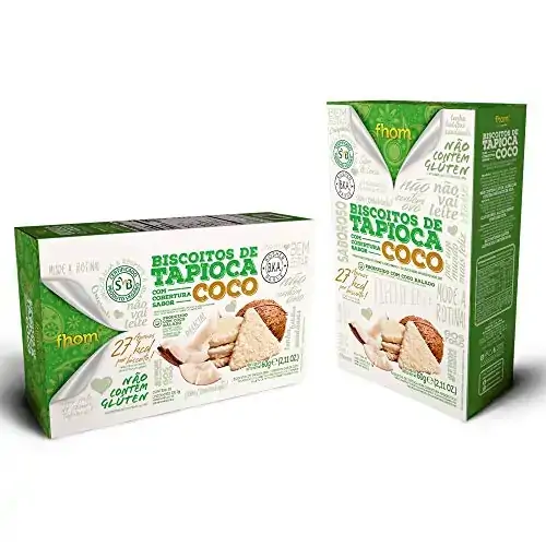 Biscoito De Tapioca Cobertura Coco Fhom Pouch 60g