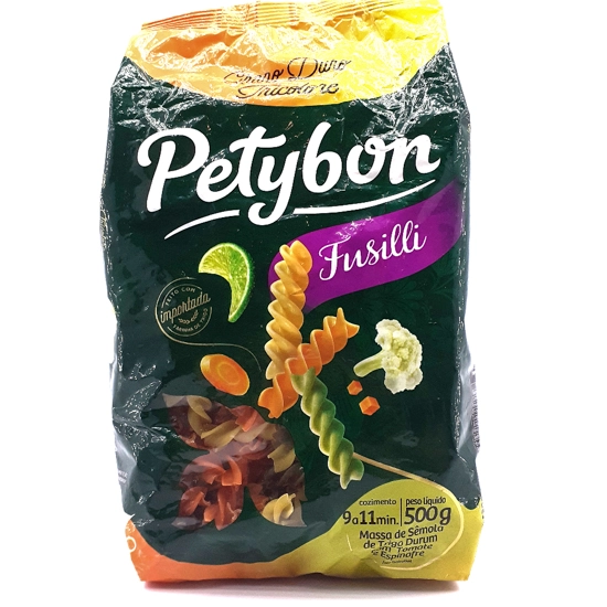 Macarrão De Sêmola De Trigo Grano Duro Tricolore Fusilli Petybon Pacote 500g
