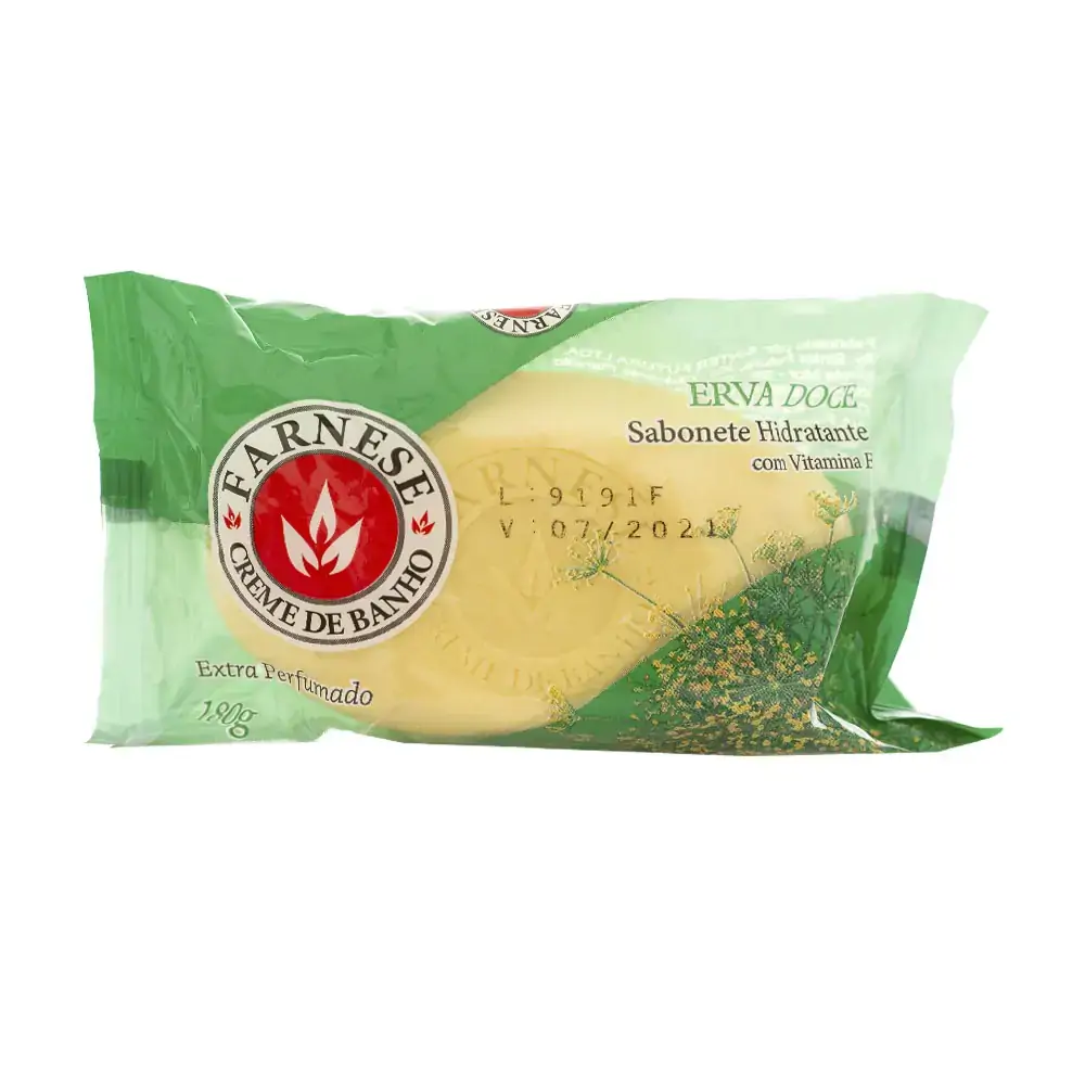 Sabonete Barra Hidratante Erva Doce E Hortelã Farnese Flow Pack 180g