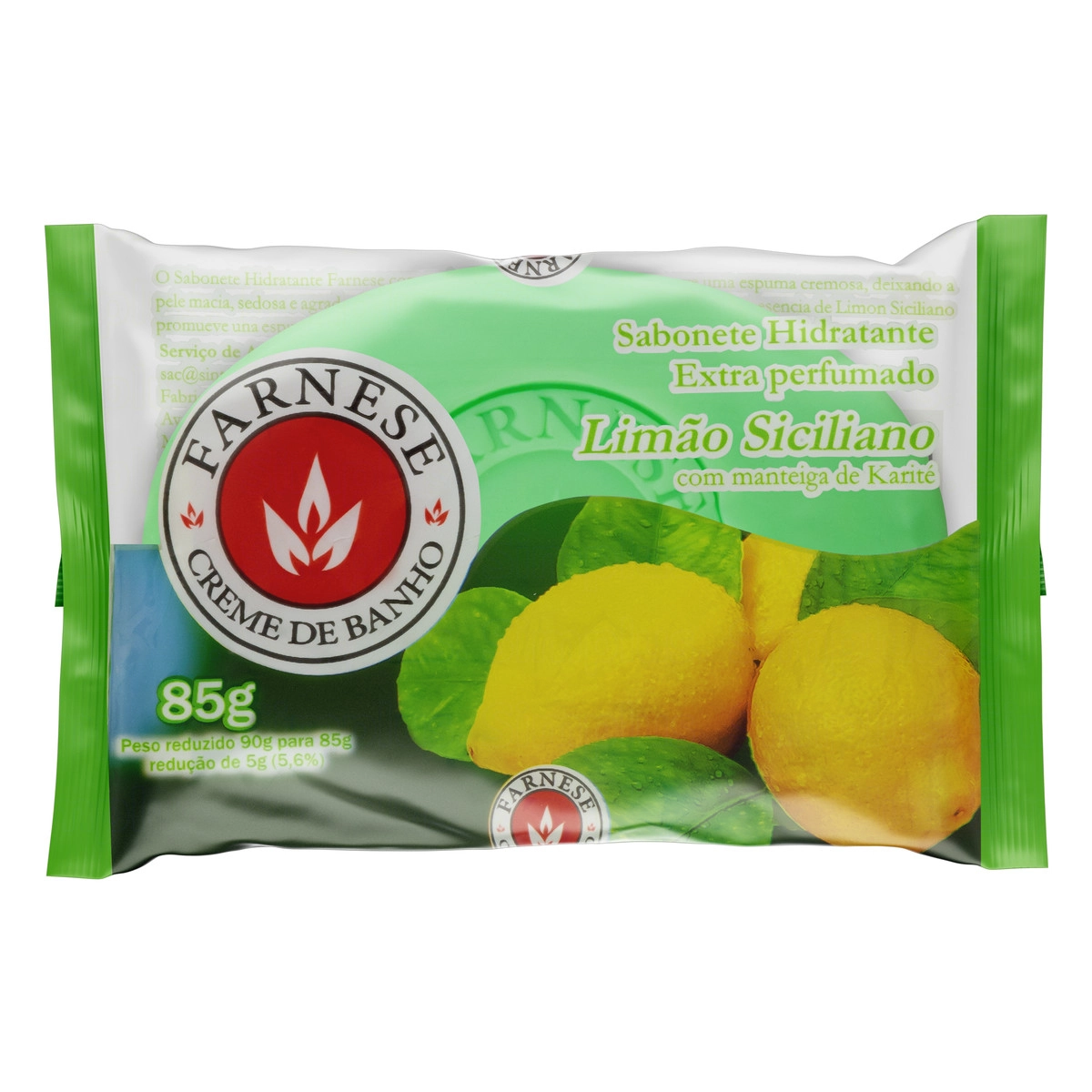 Sabonete Barra Hidratante Limão Siciliano Farnese Flow Pack 85g