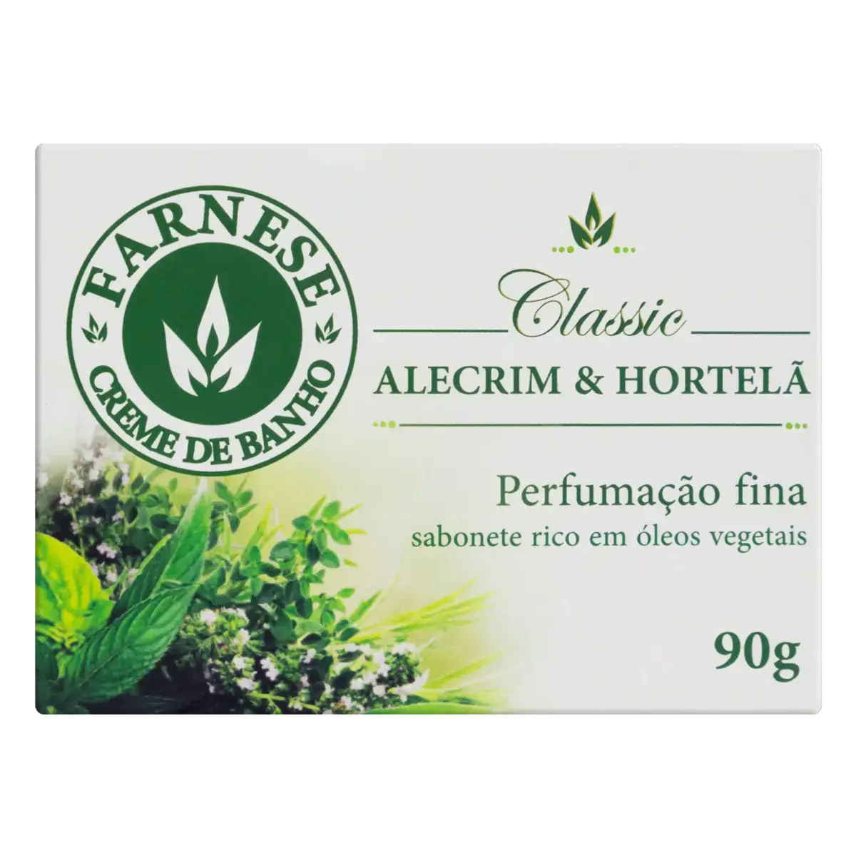Sabonete Barra Alecrim Hortelã Farnese Classic Caixa 90g