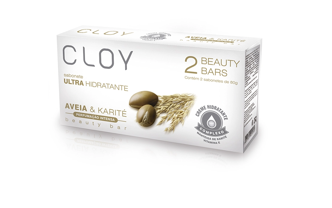 Pack Sabonete Barra Hidratante Vegetal Aveia Cloy Bendita Proteção Caixa 2 Unidades 80g Cada
