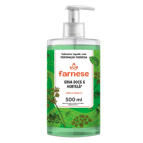 Sabonete Líquido Erva Doce E Hortelã Farnese Frasco 500ml