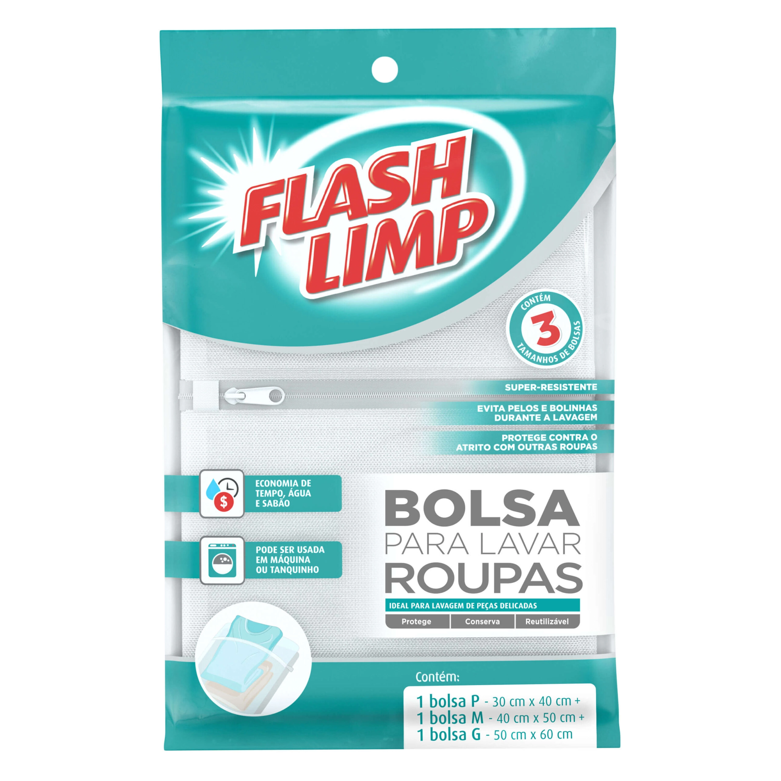 Saco Lavar Roupa Pol.3pc