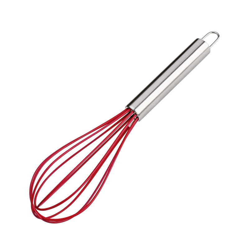 Batedor Manual Silicone Euro Cabo Inox Cinza