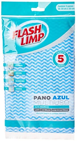 Pano Flash Limp Multiuso C/05 Azul 30x50cm Ref.flp4588 Un