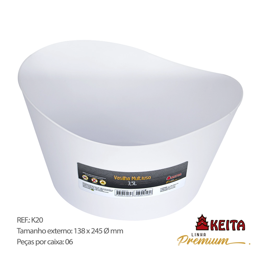 Vasilha Multiuso Keita Branca 3,5l