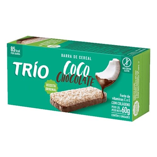 Barra Cereal Trio Light Chocolate E Coco 75g C/ 3 Unidades