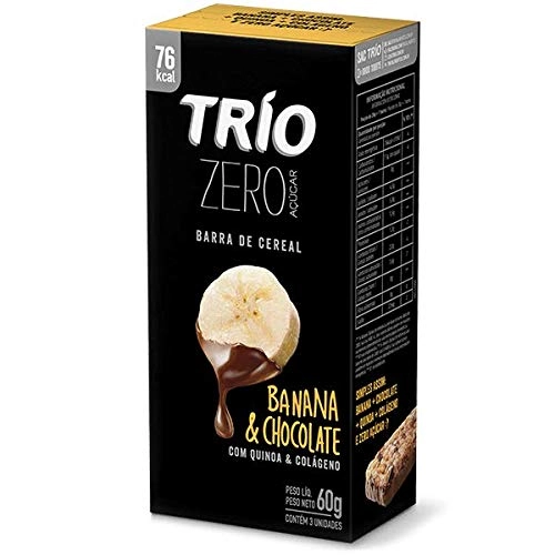 Barra De Cereal Trio Banana Com Chocolate Zero Açúcar 3unidade X