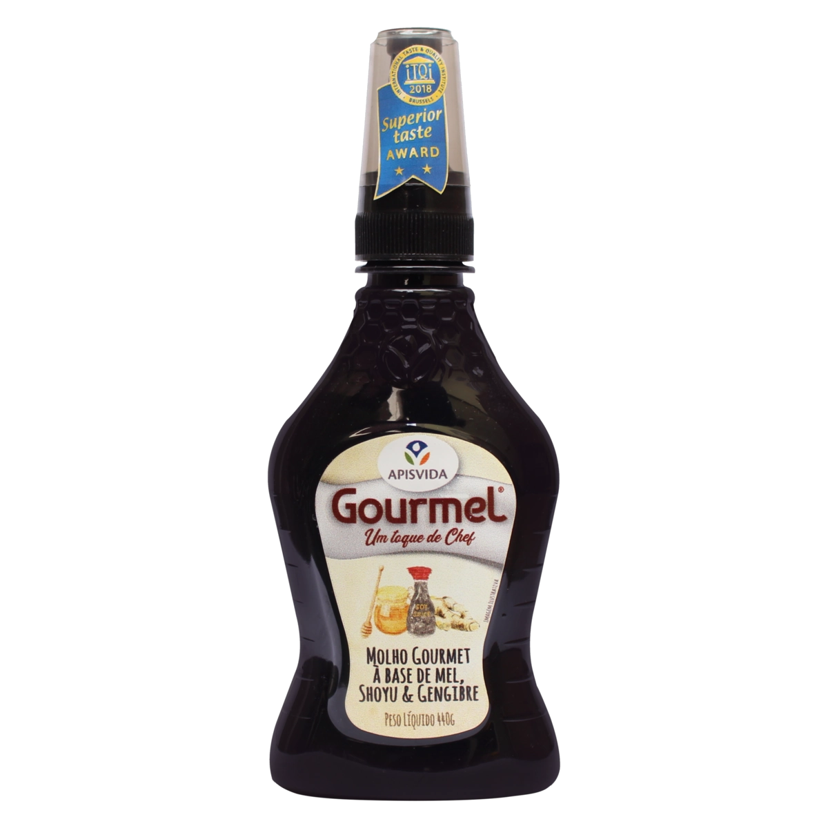 Molho à Base De Mel, Shoyu Gengibre Apisvida Gourmel Squeeze 440g