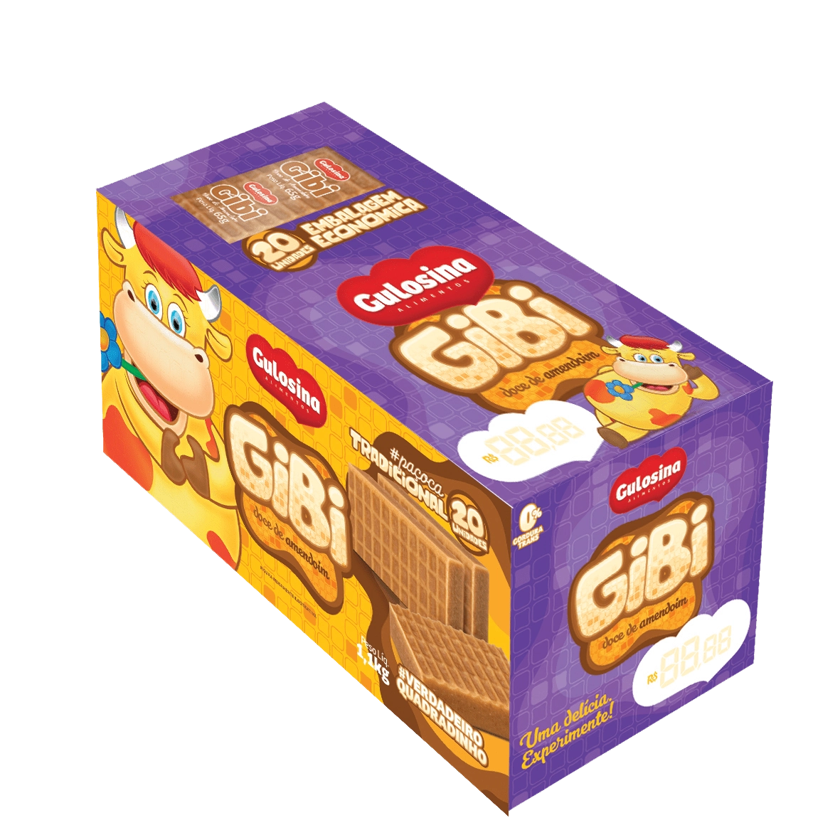 Caixa De Doce De Amendoim Gibi Gulosina 6,5kg