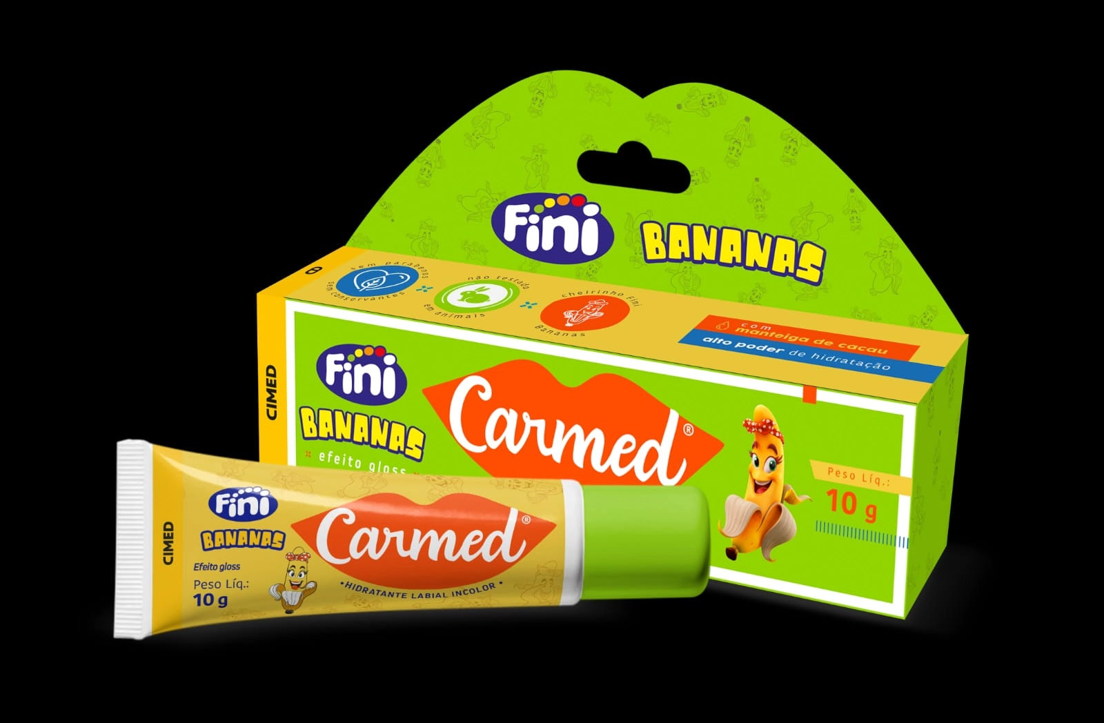 Hidratante Labial Fini Bananas Carmed Caixa 10g