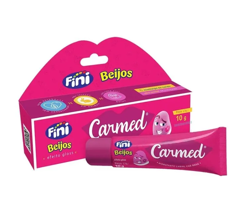 Hidratante Labial Fini Beijos Rosa Carmed Caixa 10g
