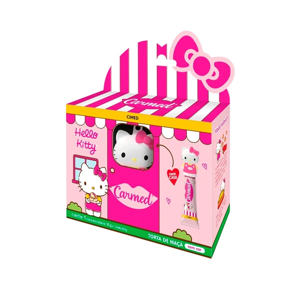 Kit Case Hidratante Labial Torta De Maçã Hello Kitty Carmed 10g