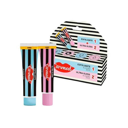Kit Carmed Sos Labios Esf Gloss Algodao Doce