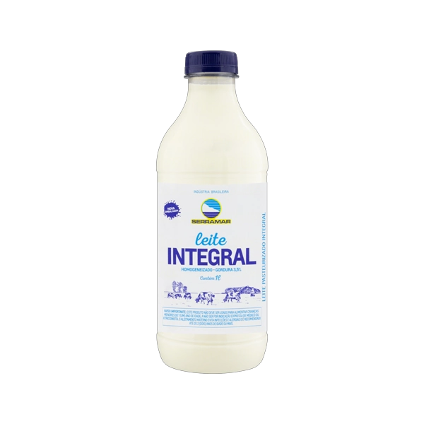 Leite Pasteurizado Homogeneizado Integral Serramar Garrafa 1l
