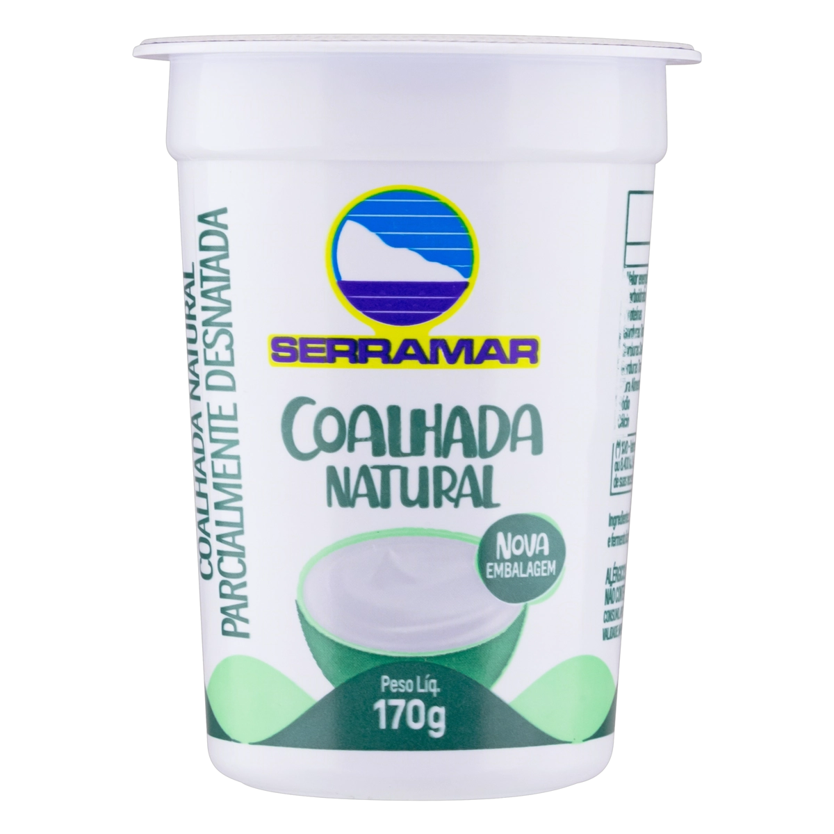 Coalhada Parcialmente Desnatada Natural Serramar Copo 170g
