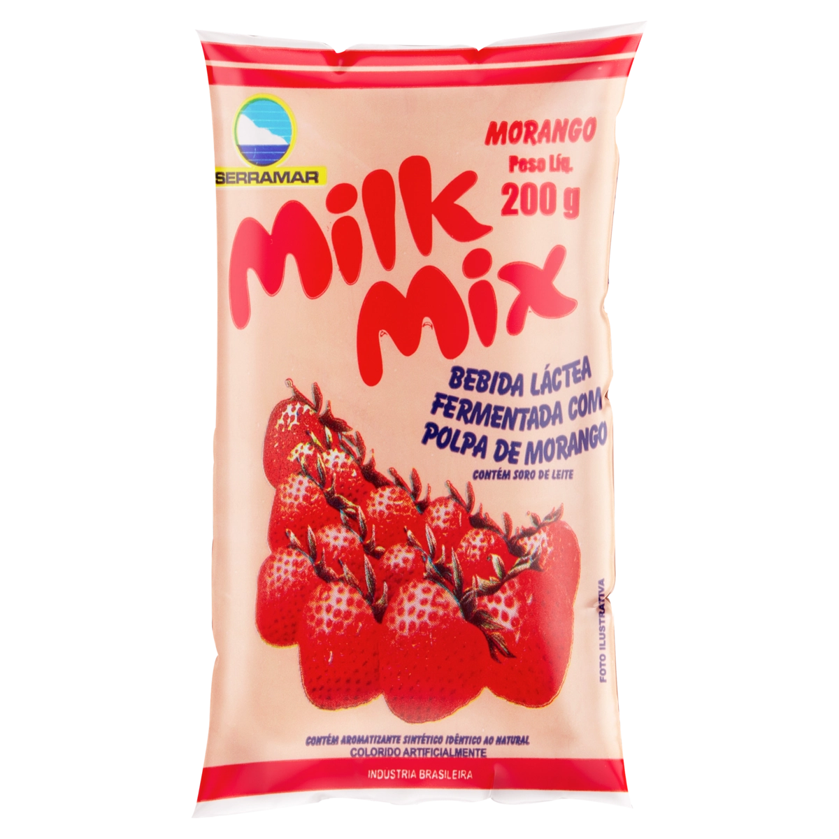 Bebida Láctea Fermentada Morango Milk Mix Pacote 200g