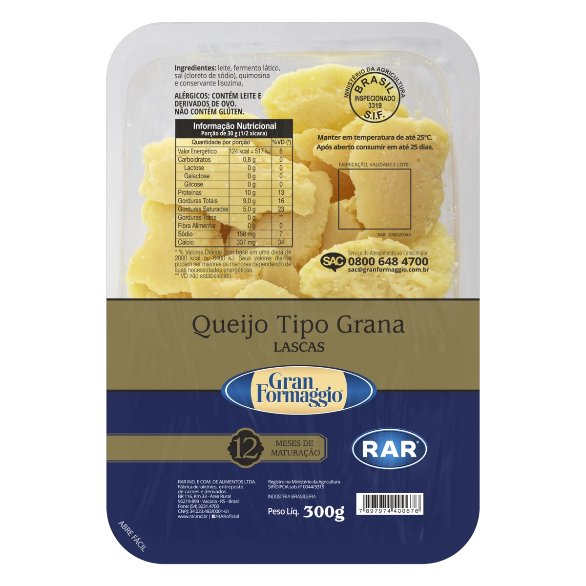 Queijo Grana Lascas Gran Formaggio 300g