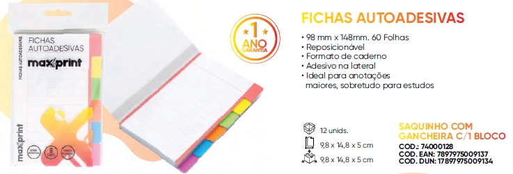 Fichas Autoadesivas Max 1 Pc