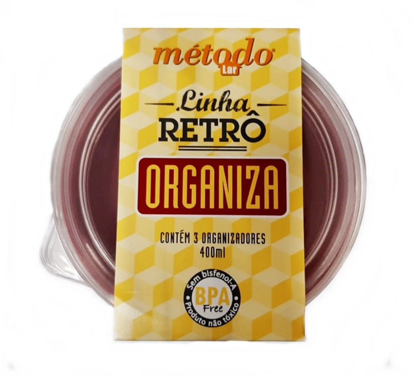 Pote Organizador Retro Vermel C/3 Metodo 400ml