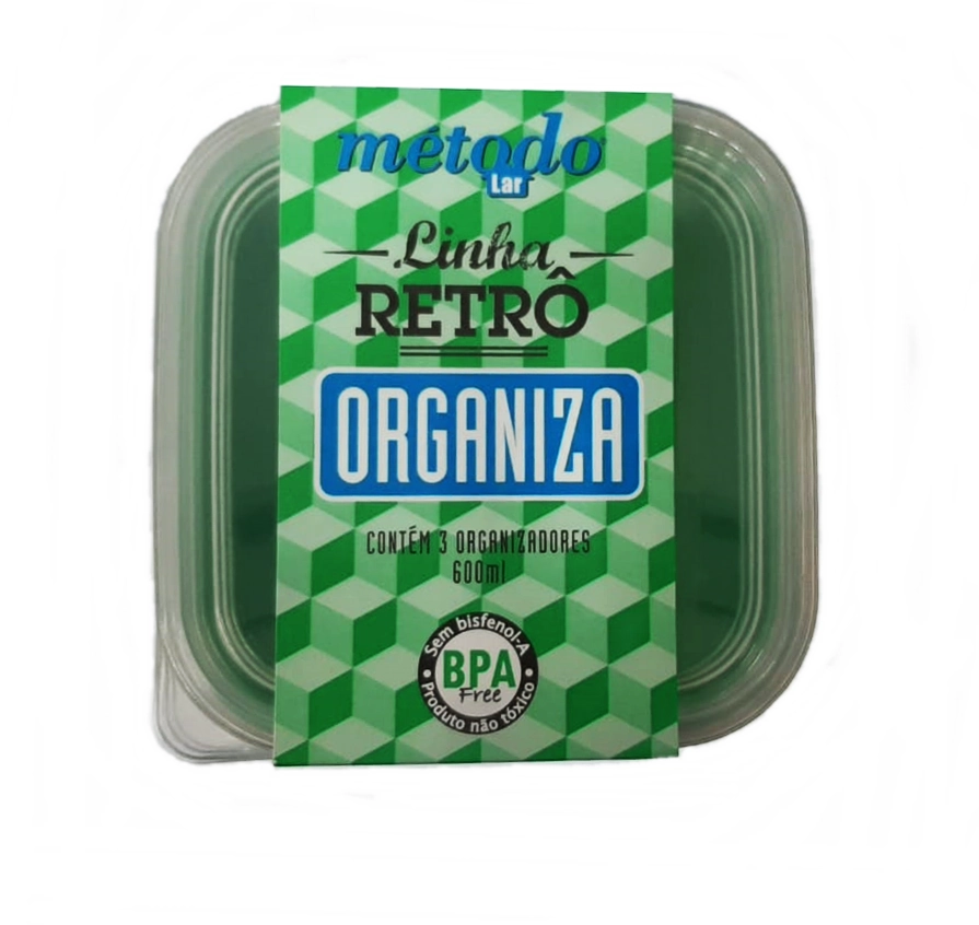 Conj.metodo Retro Quad.verde C/3 600ml