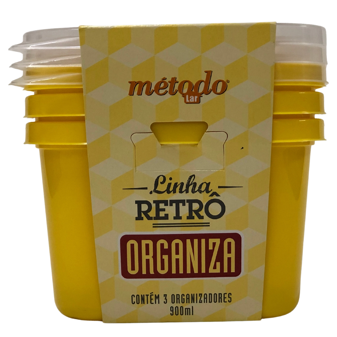 Cj.3 Potes Metodo Retro 900ml Amarelo