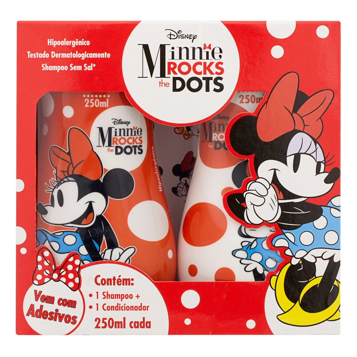 Kit Shampoo Condicionador Infantil Minnie Rocks The Dots Grandes Marcas Caixa 250ml Cada