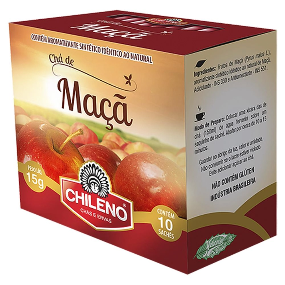 Chá Misto Maçã Chileno Caixa 15g 10 Unidades