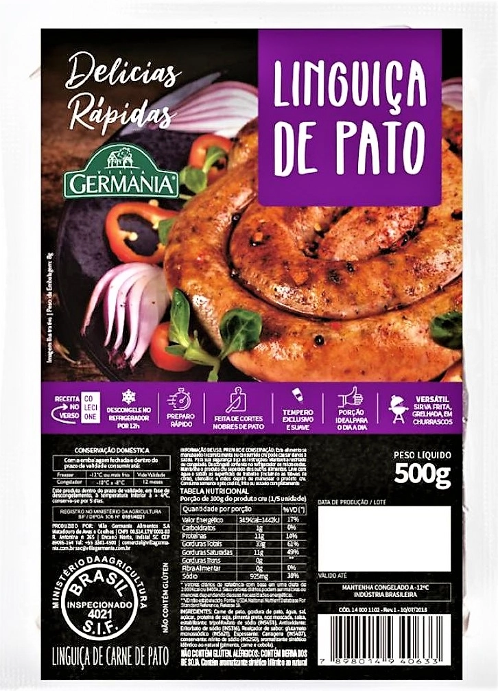 Linguica Pato Germania 500g