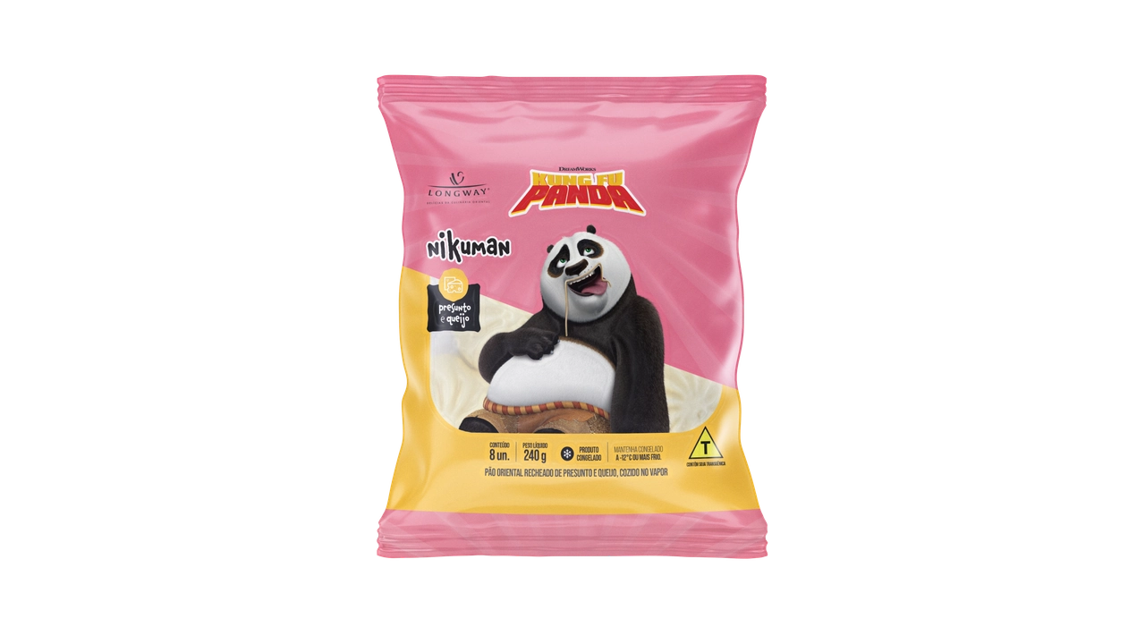 Nikuman Long Way Kung Fu Panda 240g Presunto E Queijo