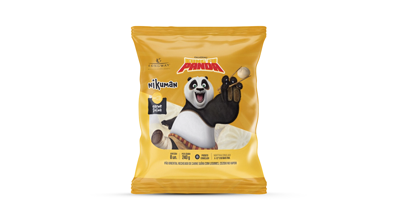 Nikuman Long Way Kung Fu Panda 240g Carne Suina C/ Legumes