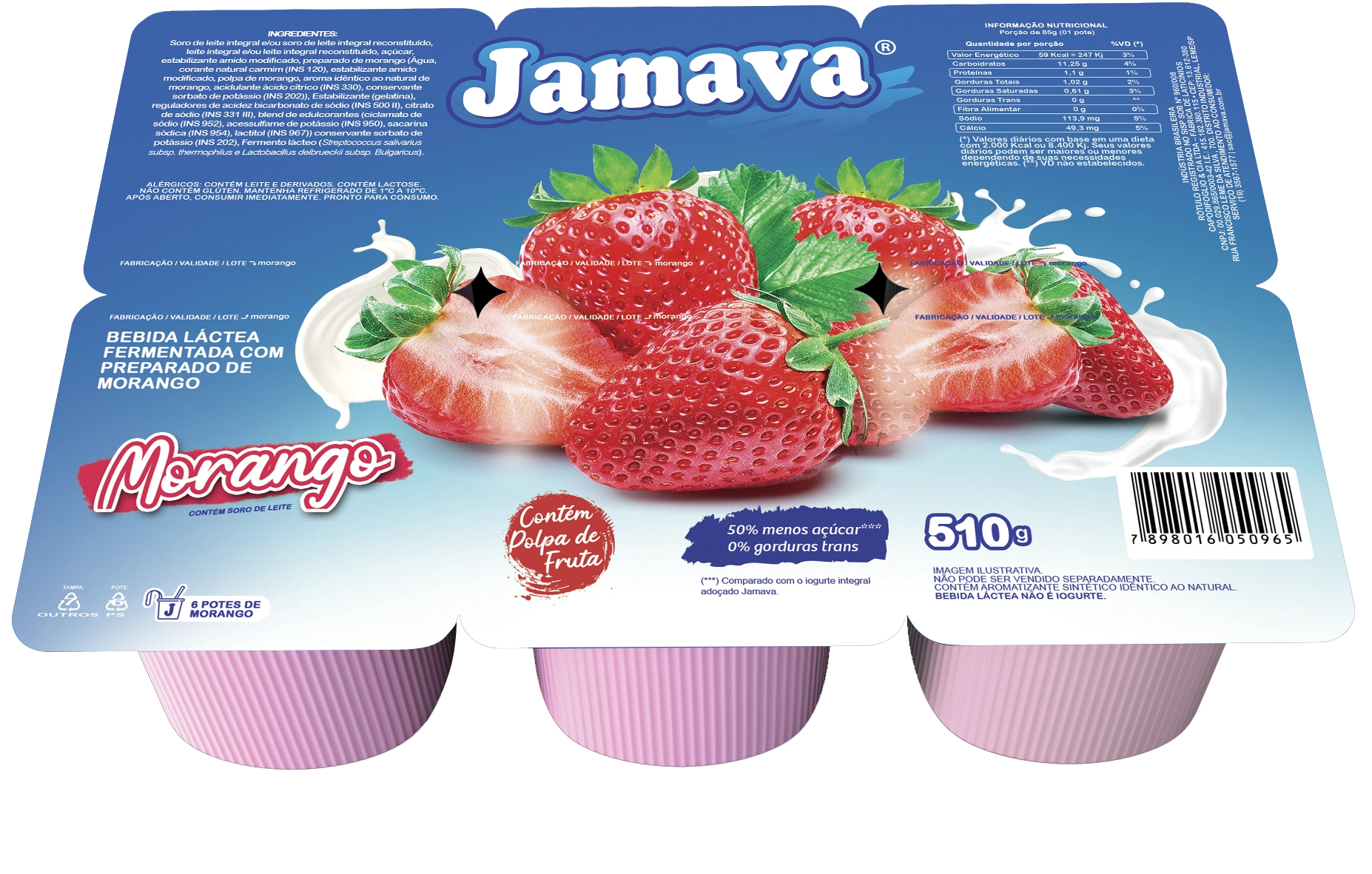 Beb. Lactea Ferm Jamava 510g Morango
