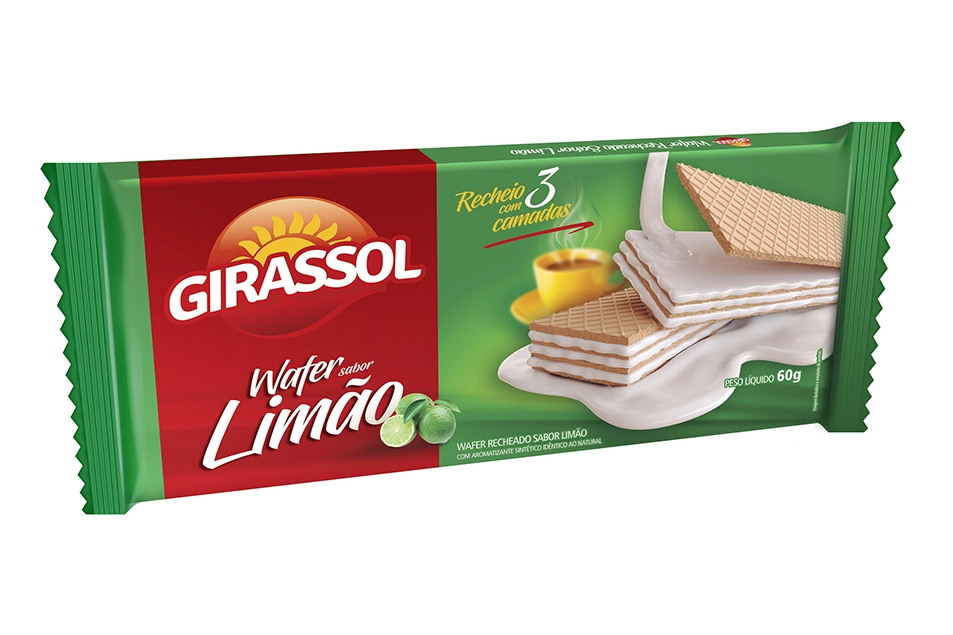 Wafer Girassol 60g Limao