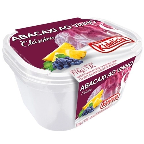 Sorvete Kidelicia Abacaxi Ao Vinho 1,5l