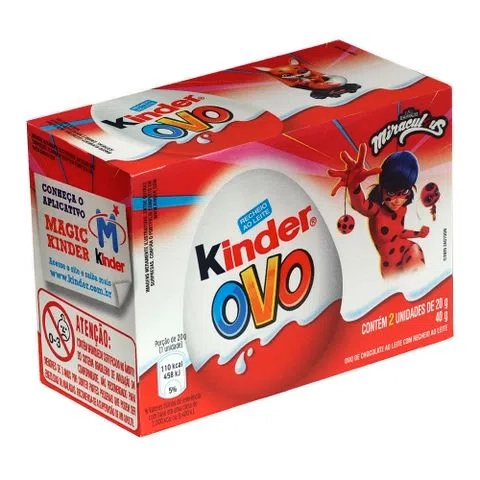 Pack Chocolate Recheio Ao Leite Kinder Ovo Caixa 40g 2 Unidades