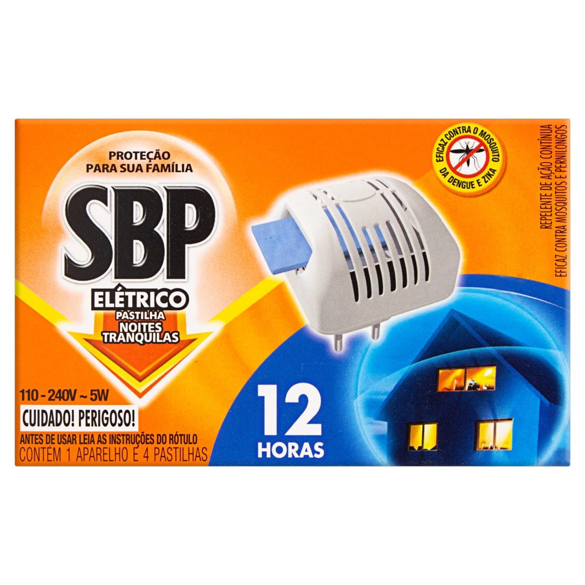 Kit 1 Aparelho 4 Repelente Elétrico Pastilha Sbp Noites Tranquilas