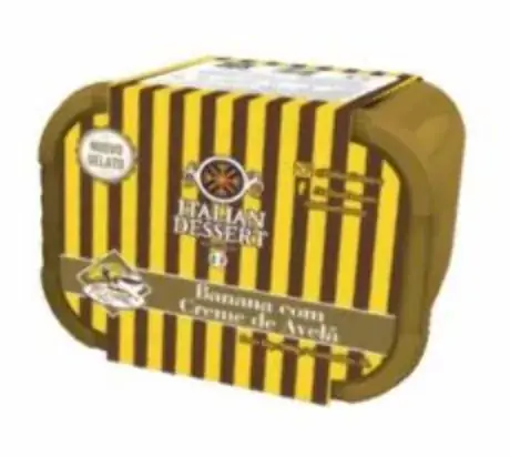 Pote De Sorvete Italian Desert Banana Com Creme De Avelã 2 Litros