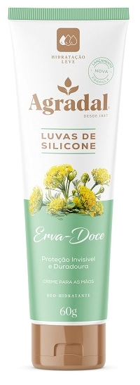 Cr P/ Maos Luvas De Silicone Agradal 60g Erva Doce