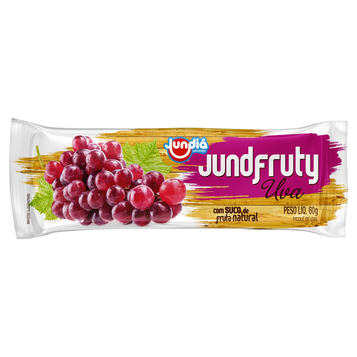 Picolé Uva Jundiá Jundfruty Pacote 60g