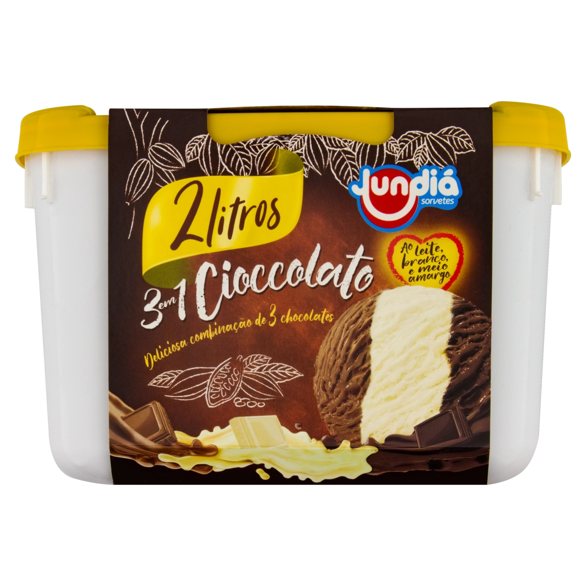 Sorvete Cioccolato Jundiá Pote 2l