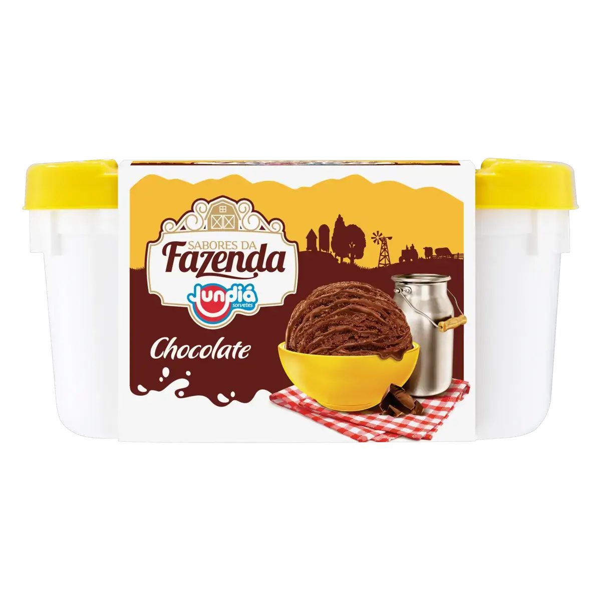 Sorvete Chocolate Jundiá Sabores Da Fazenda Pote 1,5l