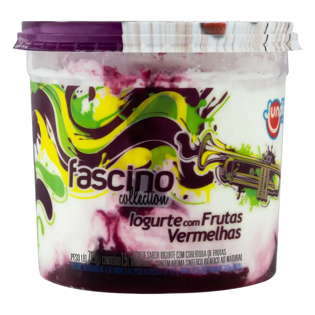 Sorvete Iogurte Cobertura Frutas Vermelhas Jundiá Fascino Collection Pote 1,5l